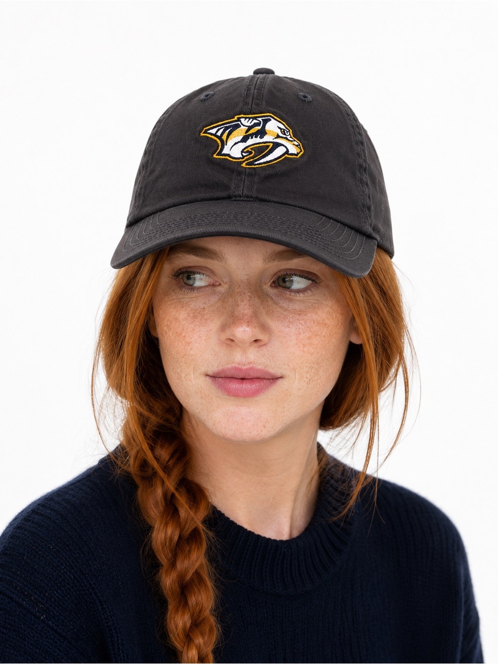 Nashville Predators Reebok NHL Washed Gray Dad Hat Adjustable Strapback